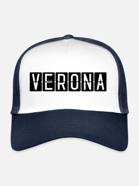 Verona Airport Sign - Trucker Cap - white/navy - Front