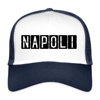 Napoli Flughafentafel - Trucker Cap - Weiß/Navy - Vorne