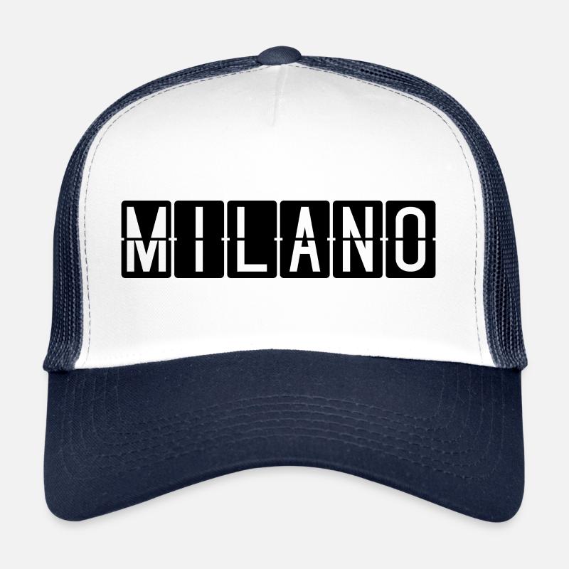 Milano Flughafentafel - Trucker Cap - Weiß/Navy