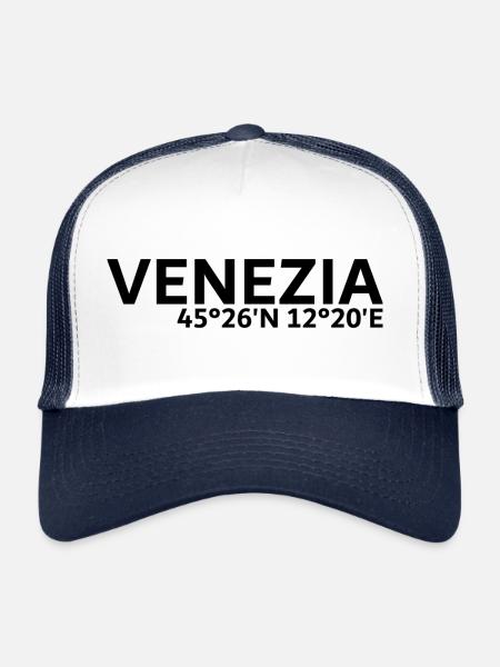 Coordonnées de Venise - Casquette trucker  - blanc/marine - Devant