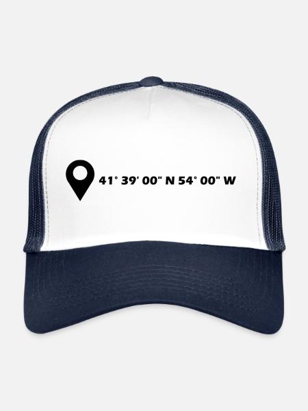 Coordonnées de Saragosse - Casquette trucker  - blanc/marine - Devant