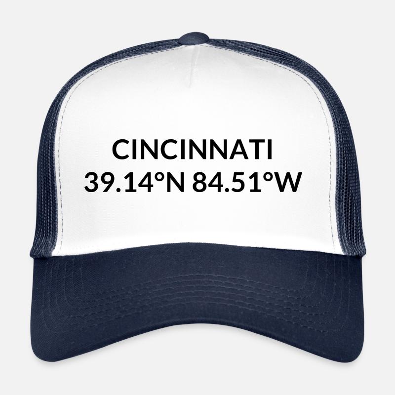 Coordonnées de Cincinnati, Ohio, États-Unis Casquette trucker 