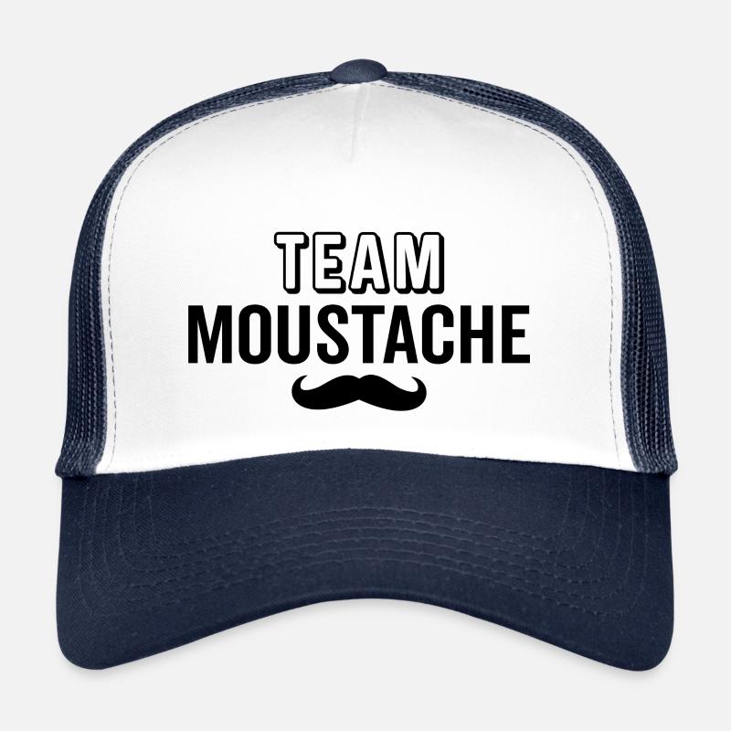 Team moustache - Casquette trucker  - blanc/marine
