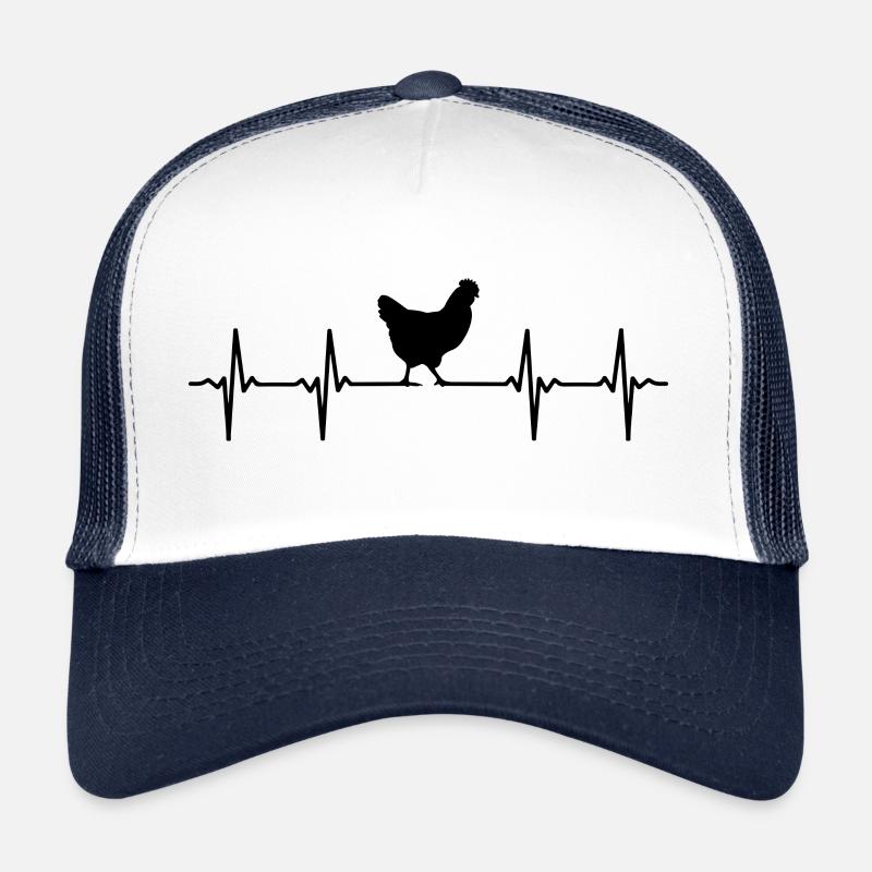 Henne Herzschlag Hühner Trucker Cap