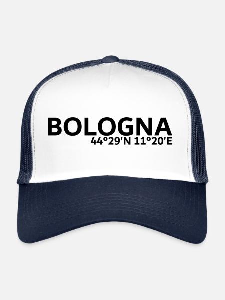 Coordonnées de Bologne - Casquette trucker  - blanc/marine - Devant