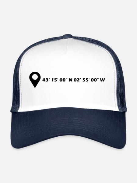 Bilbao coordinates - Trucker Cap - white/navy - Front