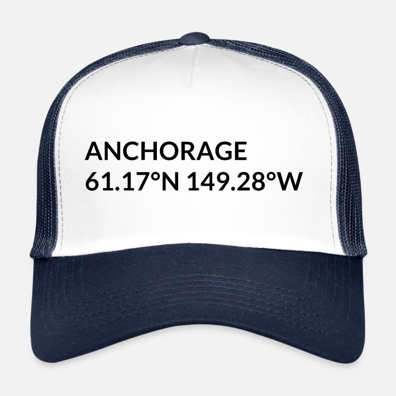 Anchorage, Alaska, USA Coordinates Trucker Cap