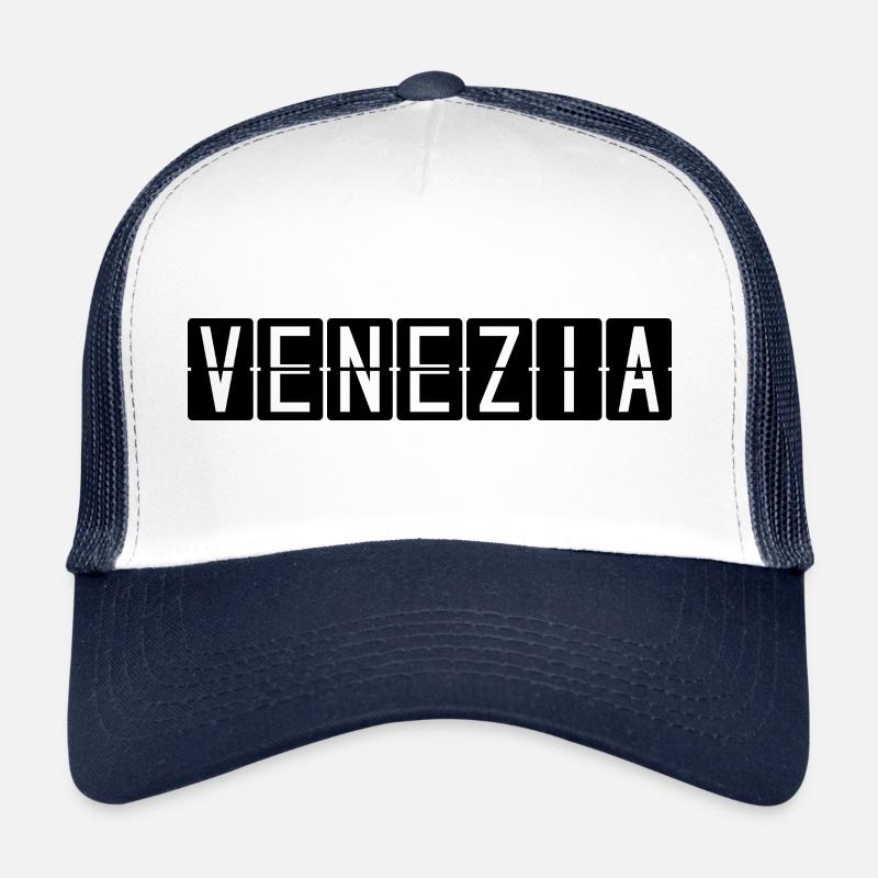 Venezia Flughafentafel - Trucker Cap - Weiß/Navy