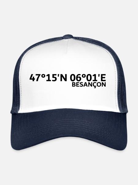 Besançon Coordinates - Trucker Cap - white/navy - Front
