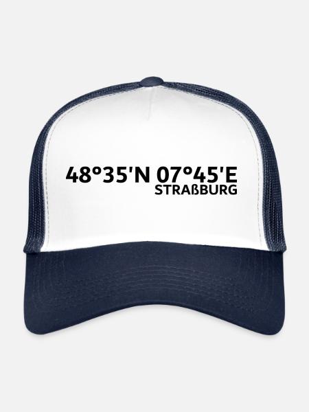 Strasbourg coordinates - Trucker Cap - white/navy - Front