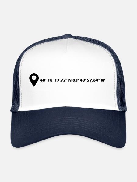 Coordonnées de Getafe - Casquette trucker  - blanc/marine - Devant