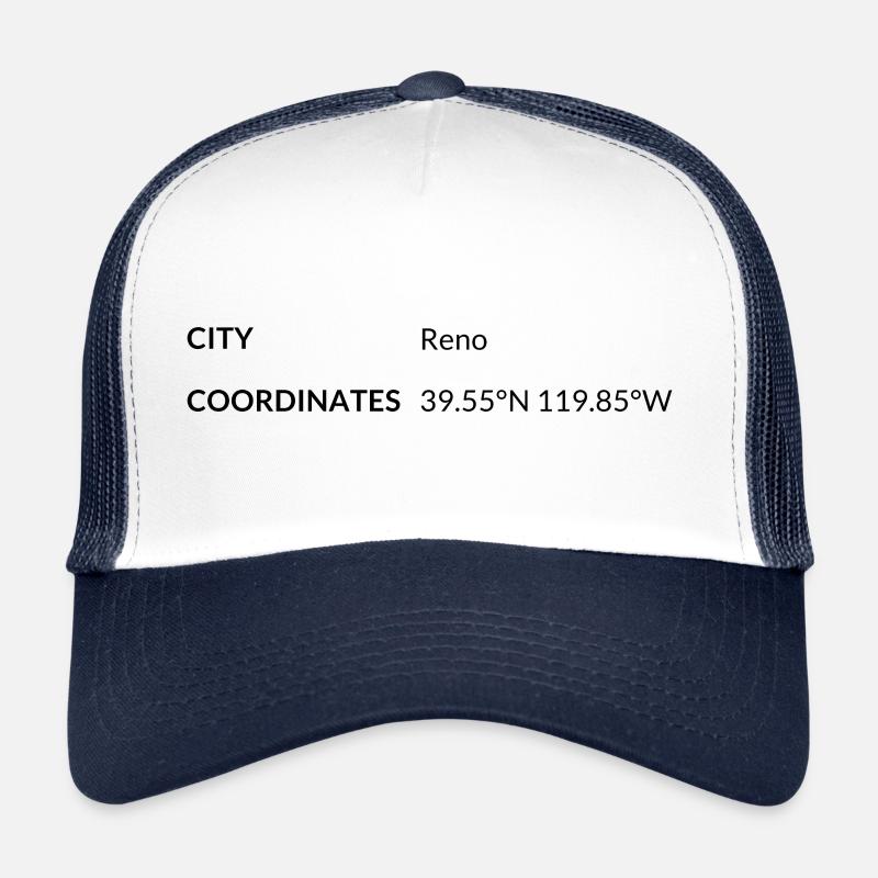 Reno, Nevada, USA coordinates Trucker Cap