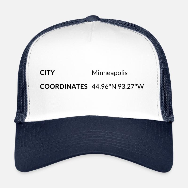 Minneapolis, Minnesota, USA coordinates Trucker Cap