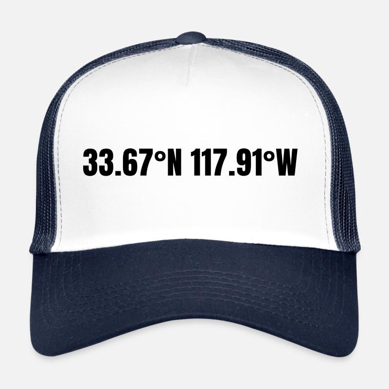 Costa Mesa, California, USA Coordinates Trucker Cap