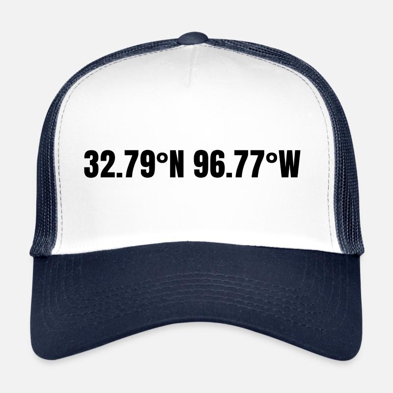 Dallas Texas USA Coordinates Trucker Cap