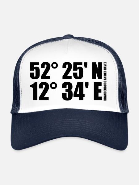 Coordonnées de Brandenburg an der Havel - Casquette trucker  - blanc/marine - Devant