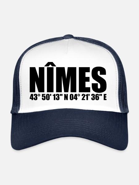 Nîmes coordinates - Trucker Cap - white/navy - Front