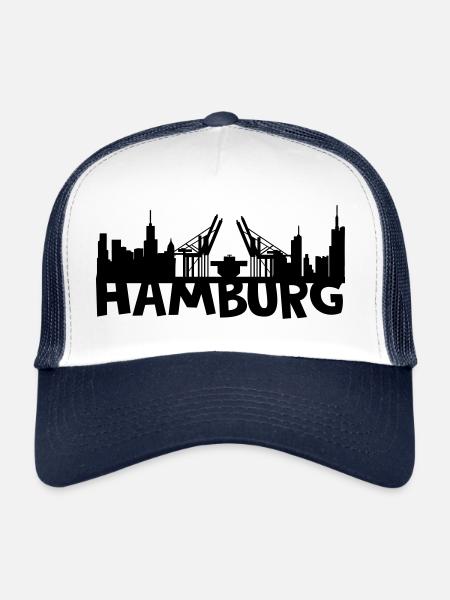 toits de Hambourg - Casquette trucker  - blanc/marine - Devant