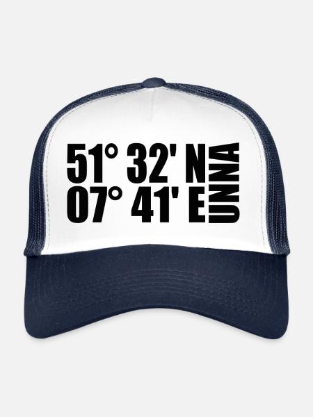 Unna coordinates - Trucker Cap - white/navy - Front