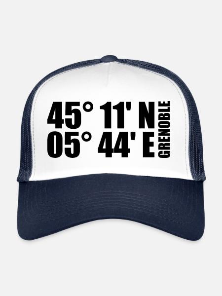 Grenoble coordinates - Trucker Cap - white/navy - Front