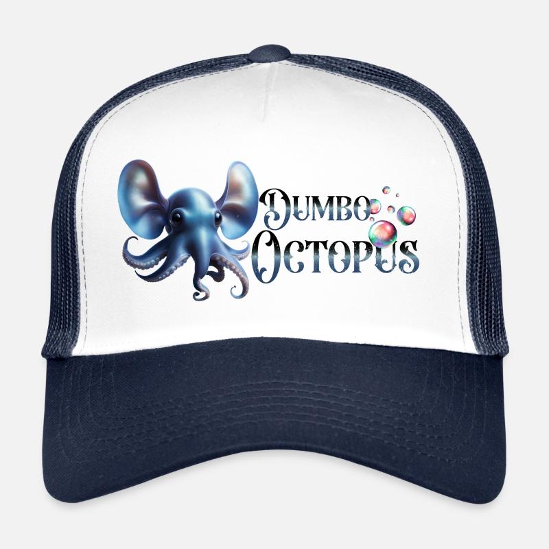 Niedlicher Dumbo Krake - Trucker Cap - Weiß/Navy