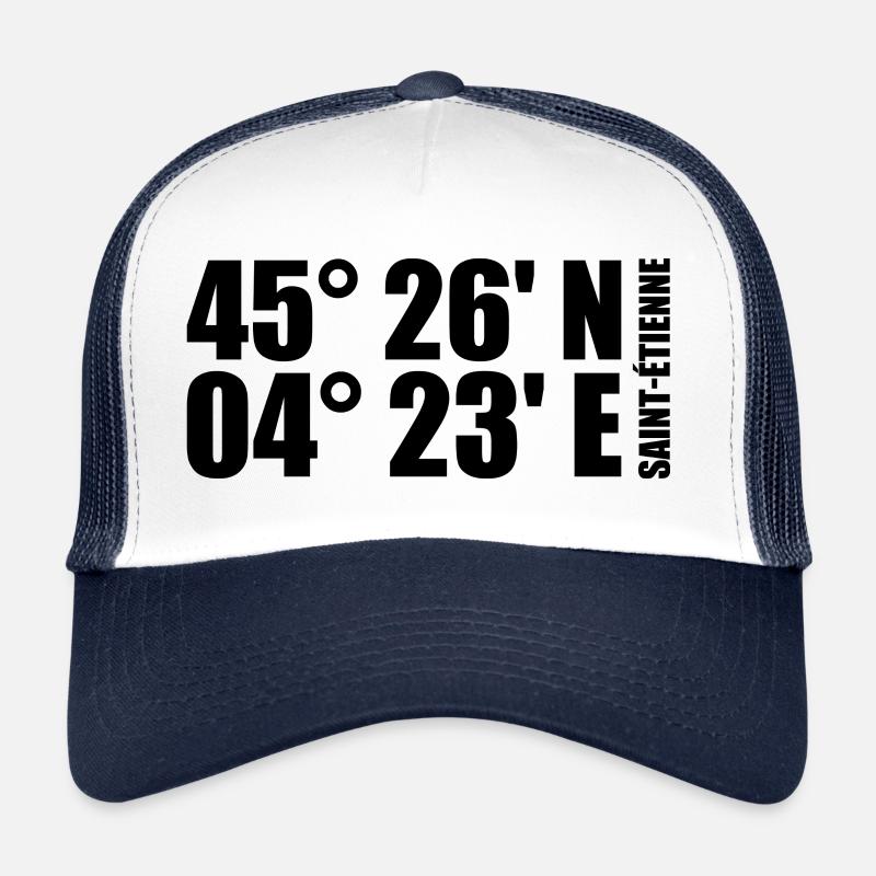 Coordonnées de Saint-Étienne Casquette trucker 