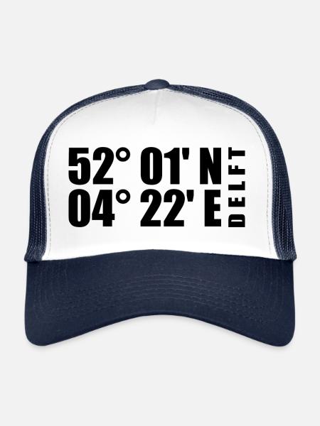 Delft coordinates - Trucker Cap - white/navy - Front
