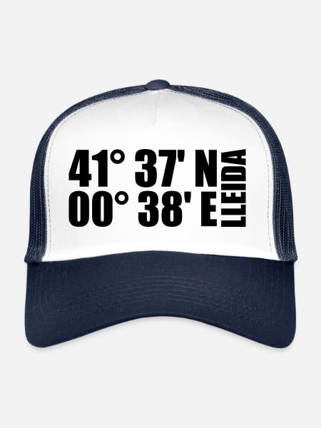 Coordonnées de Lleida - Casquette trucker  - blanc/marine - Devant