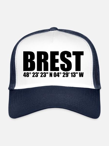 Brest Coordinates - Trucker Cap - white/navy - Front