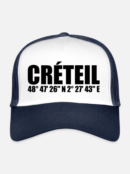 Créteil coordinates - Trucker Cap - white/navy - Front
