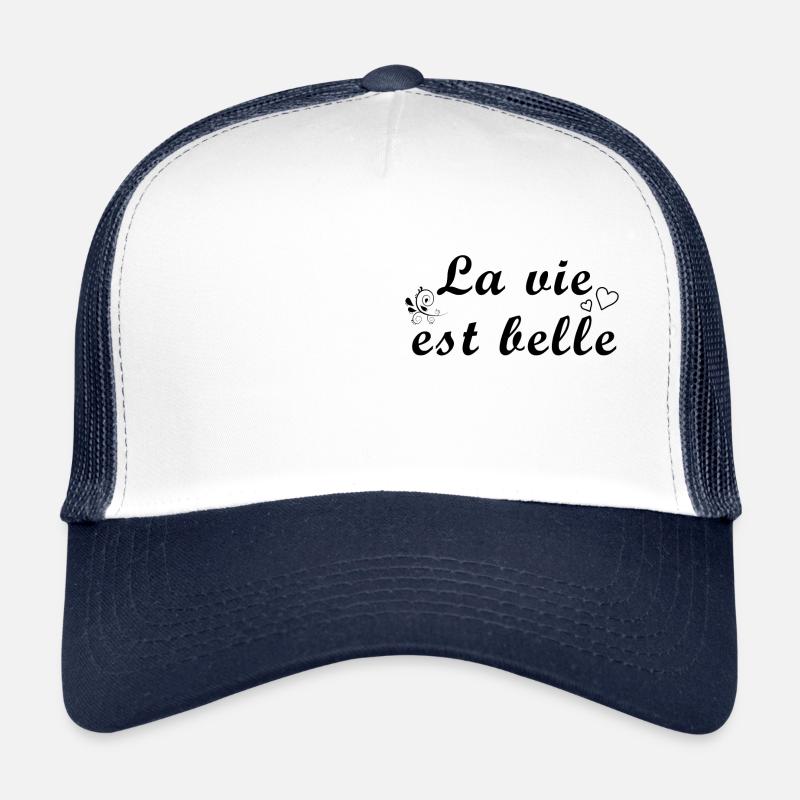 La vie est belle - Casquette trucker  - blanc/marine