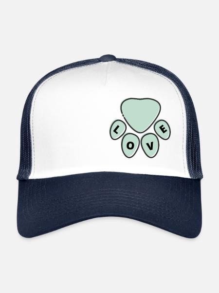 Patte de chien - Casquette trucker  - blanc/marine - Devant