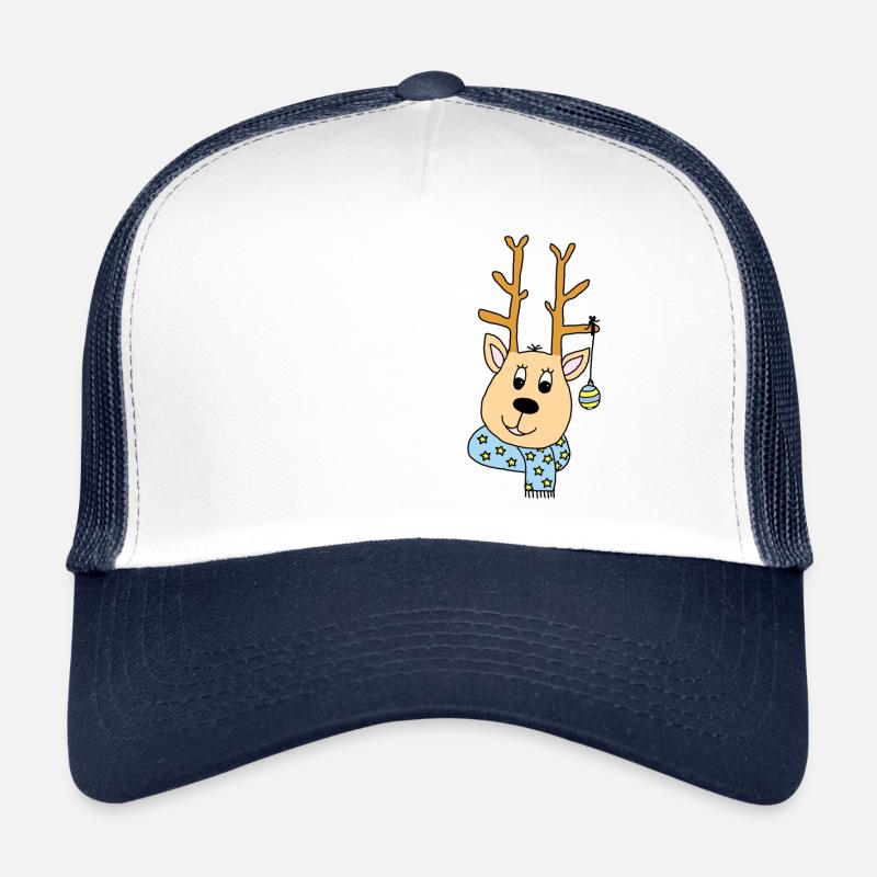 Frohe Weihnachten wünscht das Rentier - Trucker Cap - Weiß/Navy