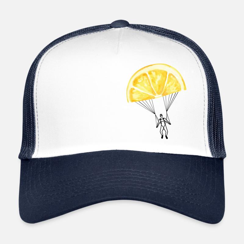 Lustige Zitronen Sommer Sonne Skydiving Fallschirm Trucker Cap
