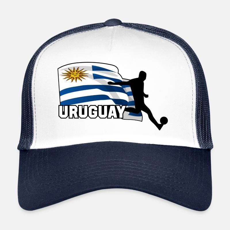 Uruguayan Flag with Football Player Trucker Cap