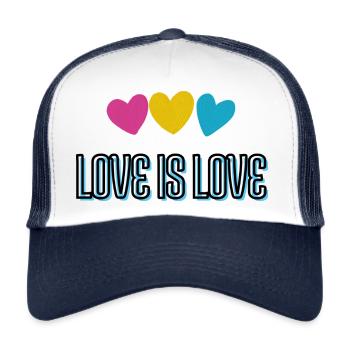 Love is Love - Trucker Cap - Weiß/Navy - Vorne