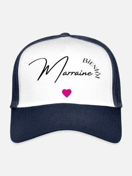 bientôt marraine - Casquette trucker  - blanc/marine - Devant