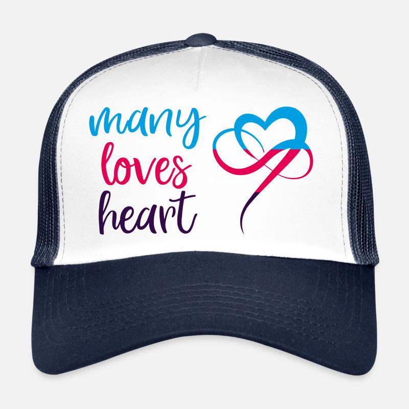Polyamory MANY LOVES HEART Trucker Cap