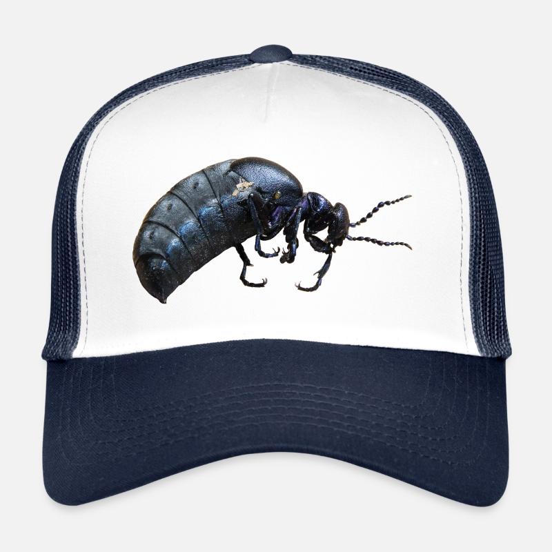 Insecte coléoptère - Casquette trucker  - blanc/marine