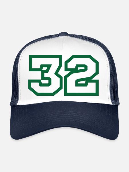 Number 32 green sport - Trucker Cap - white/navy - Front