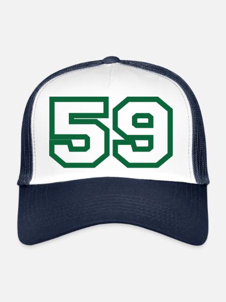 Number 59 green sport - Trucker Cap - white/navy - Front