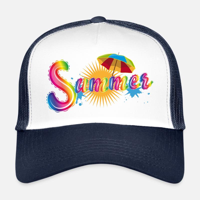 Summer Rainbow Font – Cheerful Summer Design Trucker Cap