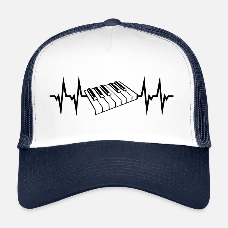 Piano, battement de coeur de clavier de piano Casquette trucker 