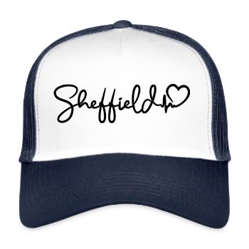 Sheffield Heartbeat City England - Trucker Cap - white/navy - Front