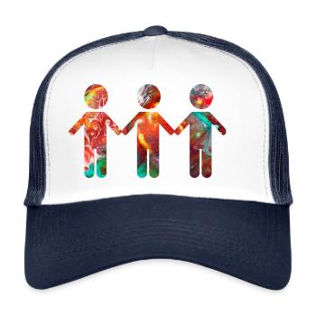 children - Trucker Cap - white/navy - Front