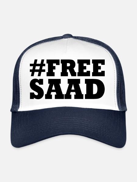 Free saad - Trucker Cap - white/navy - Front