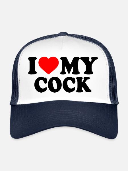 I love my cock - Casquette trucker  - blanc/marine - Devant