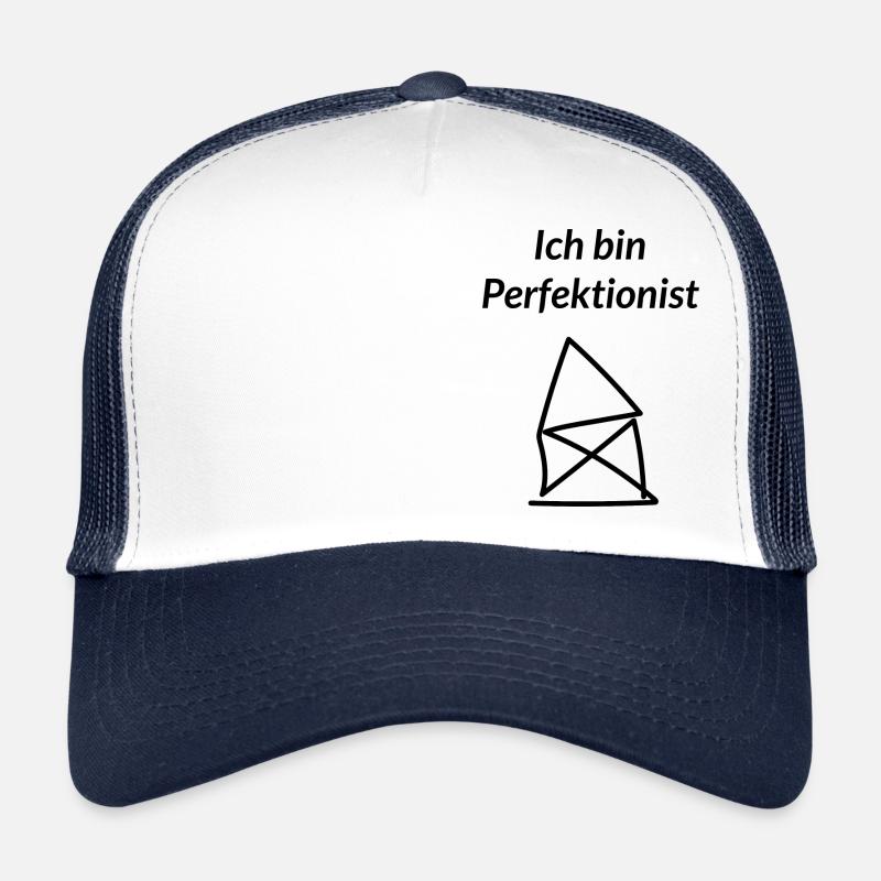 Ich bin Perfektionist - Trucker Cap - Weiß/Navy