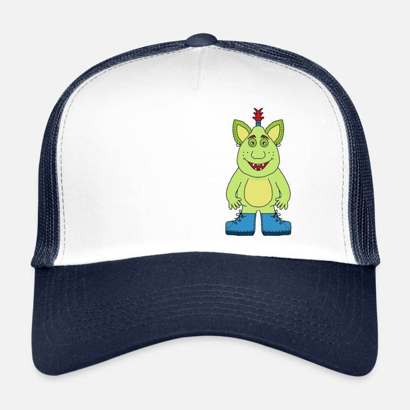 Fröhliches Monster - Trucker Cap - Weiß/Navy