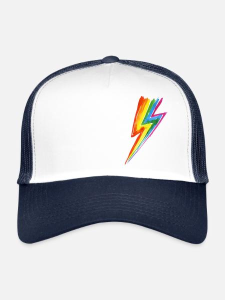 Rainbow Power Blitz - Frappé par la foudre arc-en-ciel! - Casquette trucker  - blanc/marine - Devant